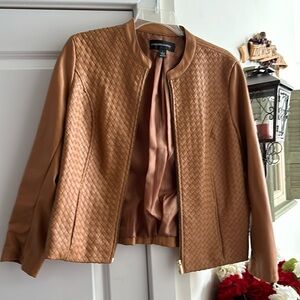 Faux leather jacket by Colleen Lopez size Large Honey color